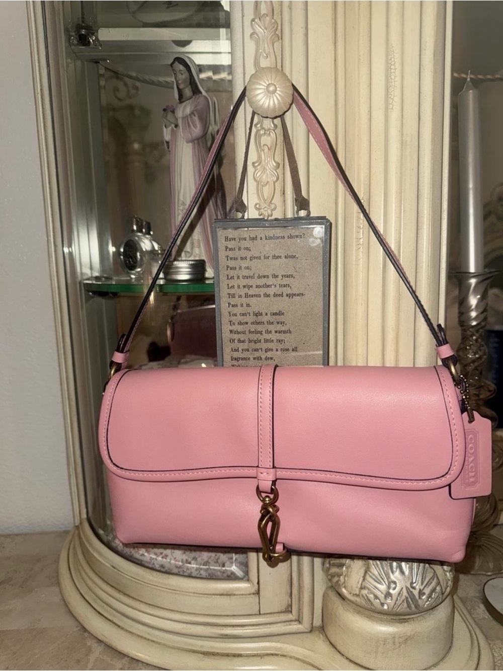 Vintage Coach Hampton Pink Leather Shoulder Bag
